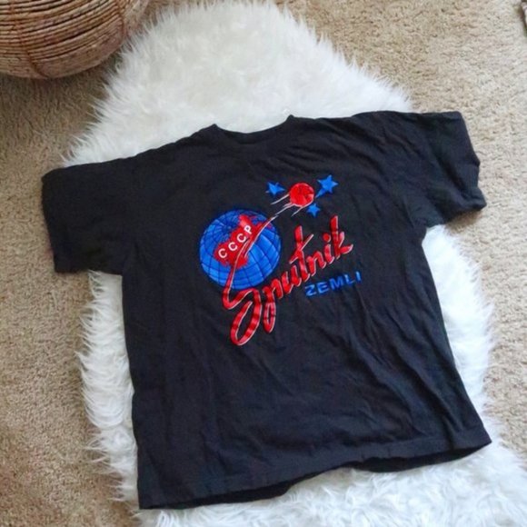 Vintage Soviet Sputnik 1957 Satellite T-Shirt Zemli (Large) - Picture 2 of 7